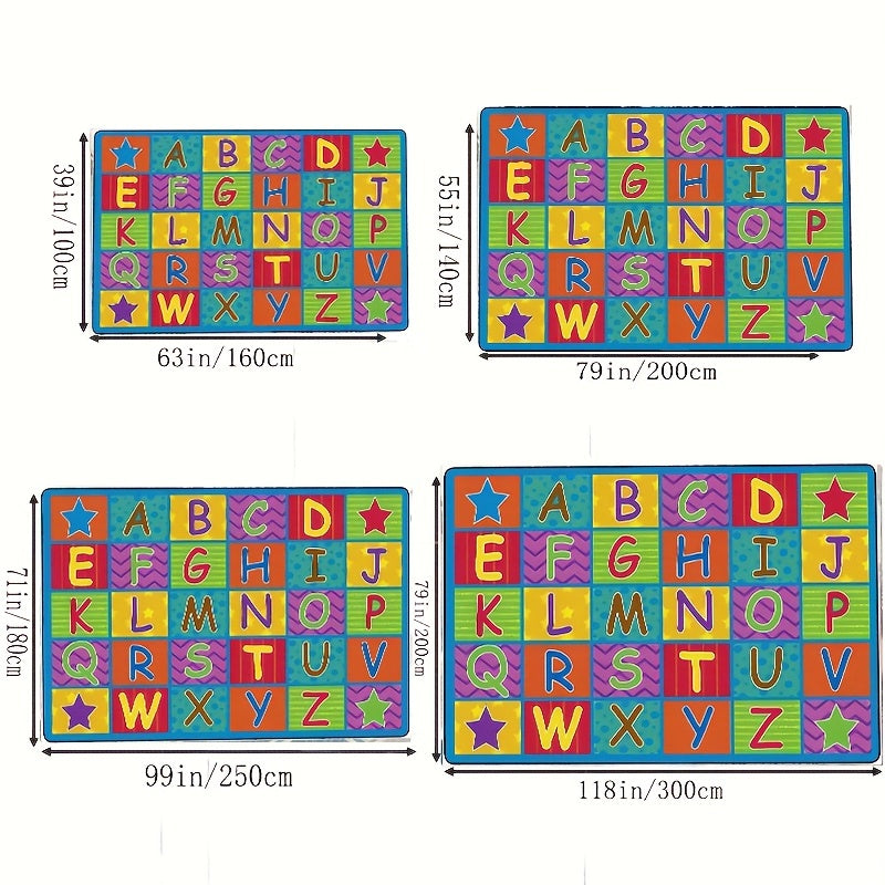 Colorful Alphabet Game Large Carpet Area Carpet Soft Machine Washable