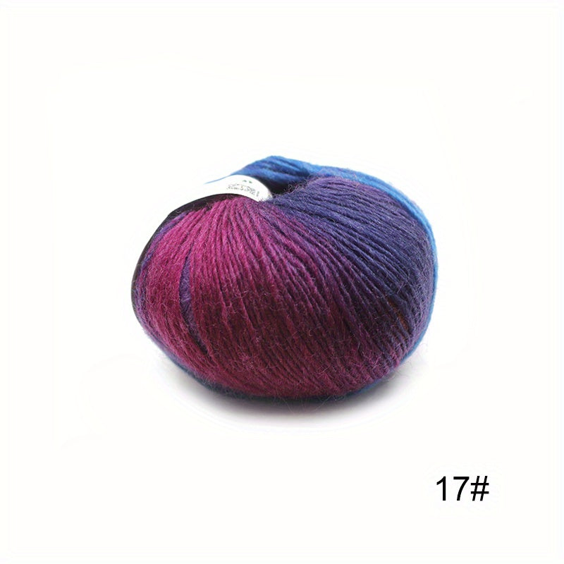 4x50g Dyed Rainbow Yarn 100% Wool for Crochet Knitting