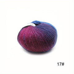 4x50g Dyed Rainbow Yarn 100% Wool for Crochet Knitting