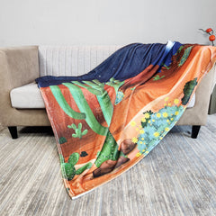 Cute Cactus Flannel Leisure Blanket - Soft & Cozy for Home, Travel, Office