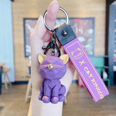 Resin Cat Keychain Cartoon Animal Bag Key Chain