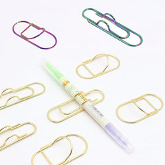 2pcs Colorful Metal Pen Clips for Journals & Bills