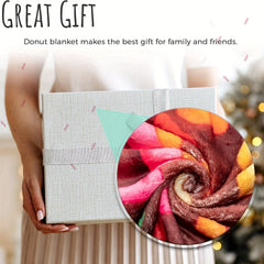 Soft and Warm Flannel Round Blanket Donut Throw Blanket