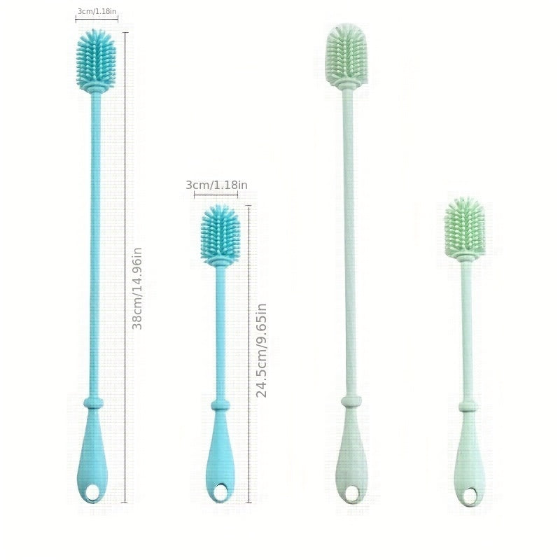 Long Handle Silicone Cleaning Brush for Cups and Bottles