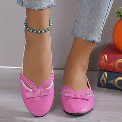 Women's Bowknot Decor Slip On Flats Lightweight Shoes