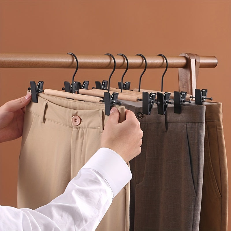 High Beech Wrought Iron Hanger Metal Solid Wood Trouser Rack