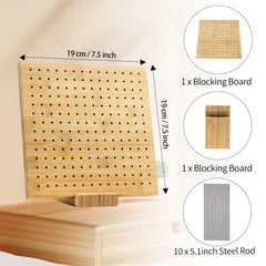 Bamboo Crochet Block Board Braided Needle Thread Placement