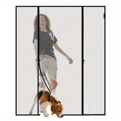 Magnetic Screen Door Thicker Fiberglass Mesh Self Sealing Double Door Net