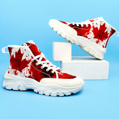 Canadian Flag Maple Leaf High Top Canvas Skate Shoes