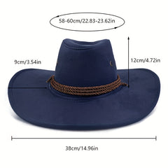 Breathable Sunshade Suede Western Cowboy Hat for Outdoor Activities