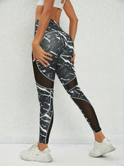 High Waist Butt Lifting Leggings Mesh Stitching for Fitness Yoga Running
