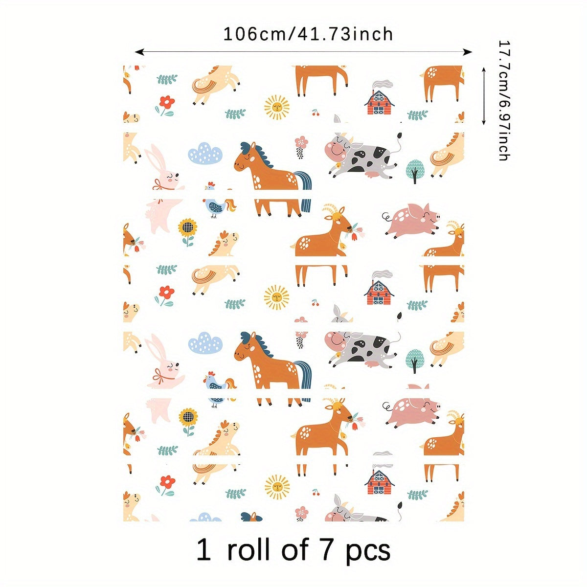 7pcs Cartoon Animal Pattern Zoo Stair Stickers Dinosaur Drawer Stickers