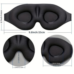 3D Contoured Blackout Eye Mask Adjustable Strap for Sleep Travel Yoga