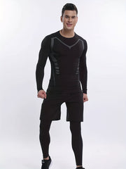 Men's Workout Shirt Active High Stretch Compression Base Layer
