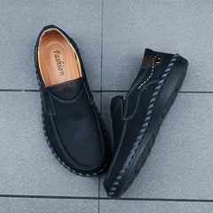 Men's Stitch Detail Loafer Shoes Comfy Moc Toe Slip On Shoes