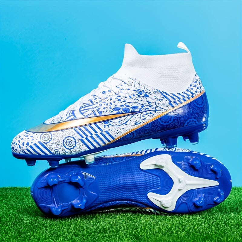 Kids High Top AG Soccer Cleats Lightweight Breathable Football Boots