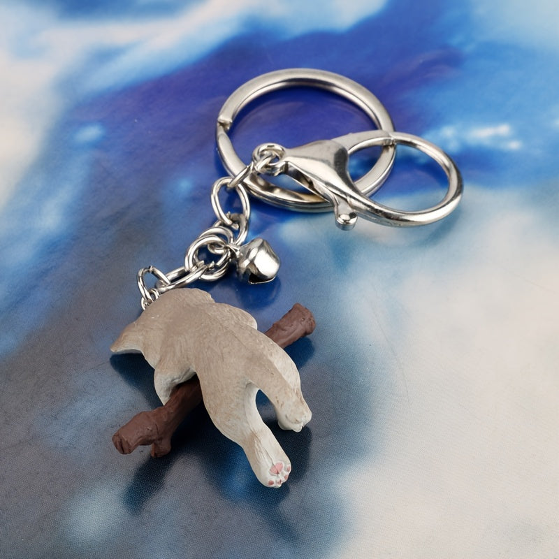Love Simulation Branch Bell Kitten Keychain Doll Pendant