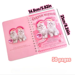 A5 50 Pages Little Animal Coil Notebook Puppy Niche Notepad Pink Kitten