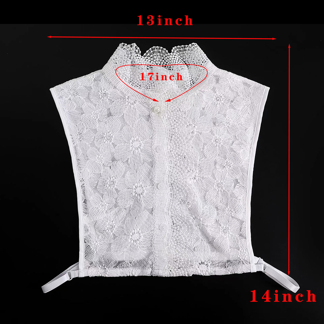 Lace Embroidery False Collar Detachable Half Collar for Women's Suits