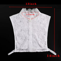 Lace Embroidery False Collar Detachable Half Collar for Women's Suits