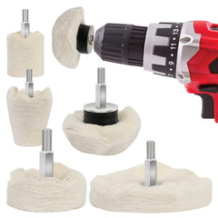 6pcs Polishing Wheel For Drill Metal Aluminium Stainless Steel Chrome Glass
