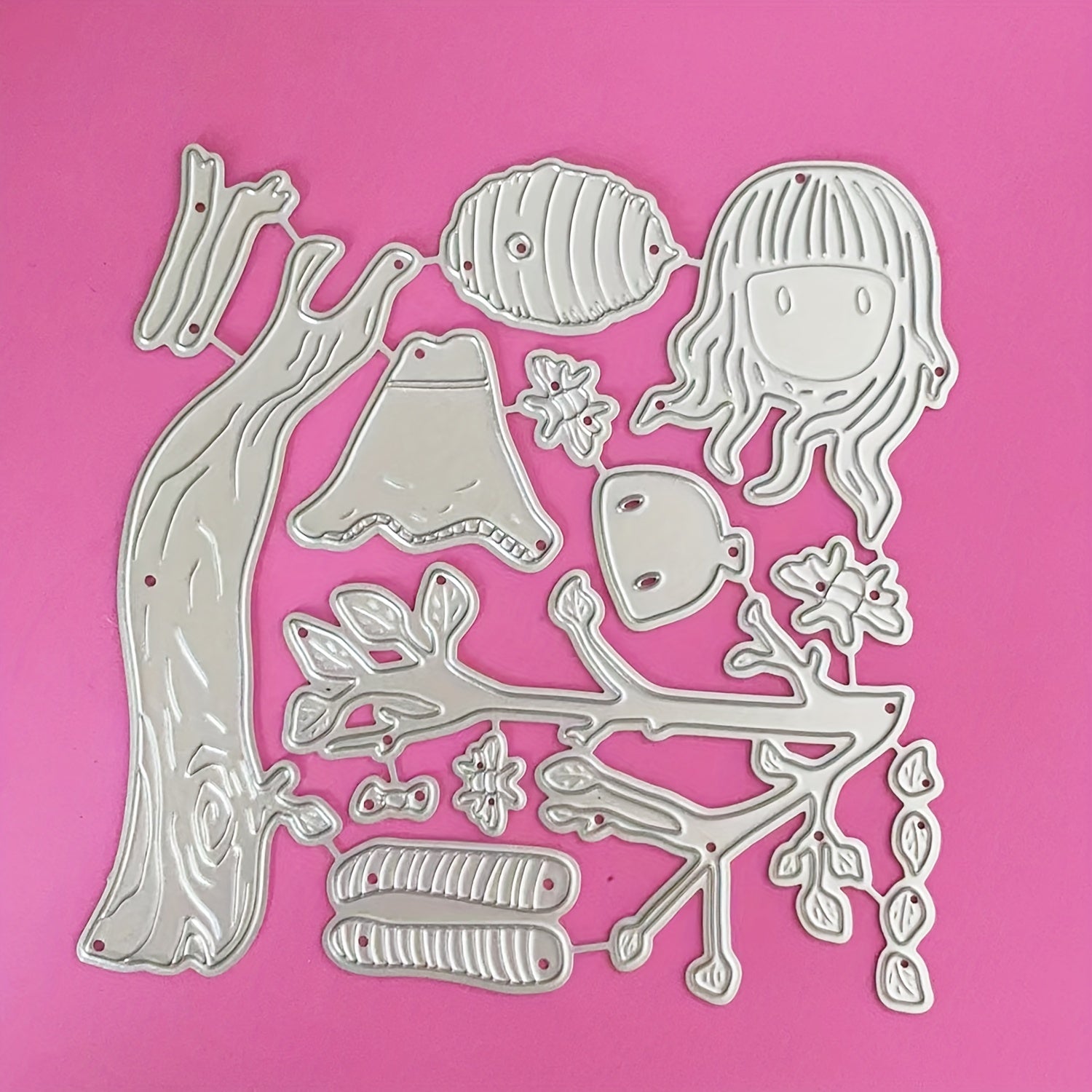Bee Girl Metal Cutting Dies Stencil DIY Scrapbooking Craft