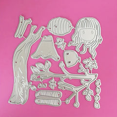 Bee Girl Metal Cutting Dies Stencil DIY Scrapbooking Craft