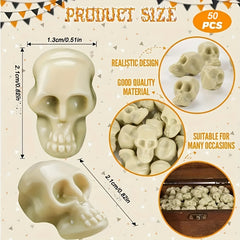 50pcs Halloween Mini Plastic Skull Head for Vase Filler & Decor