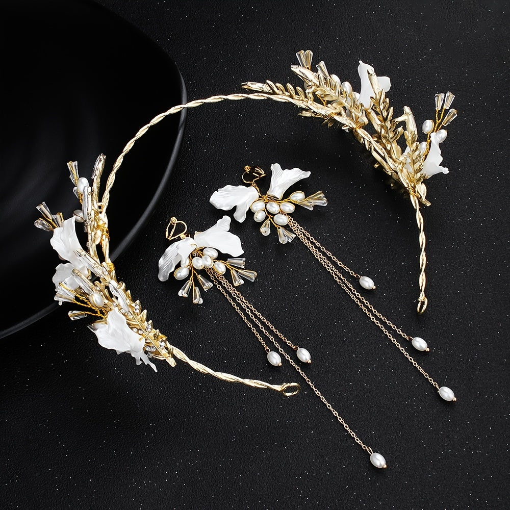 Floral Crystal Headband Girls Hair Accessories Birthday Wedding Headpiece
