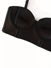 Glossy Thick Cup Everyday Bra Breathable Push Up Intimates Bra