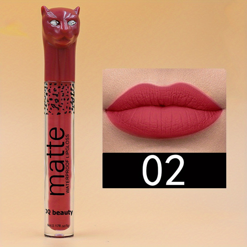 Leopard Lip Gloss Matte Non-stick Lip Glaze Makeup 12 Colors