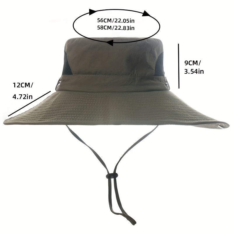 Men's Fishing Hat with Breathable Net for Summer Fishing + Bonus Ice Sleeve