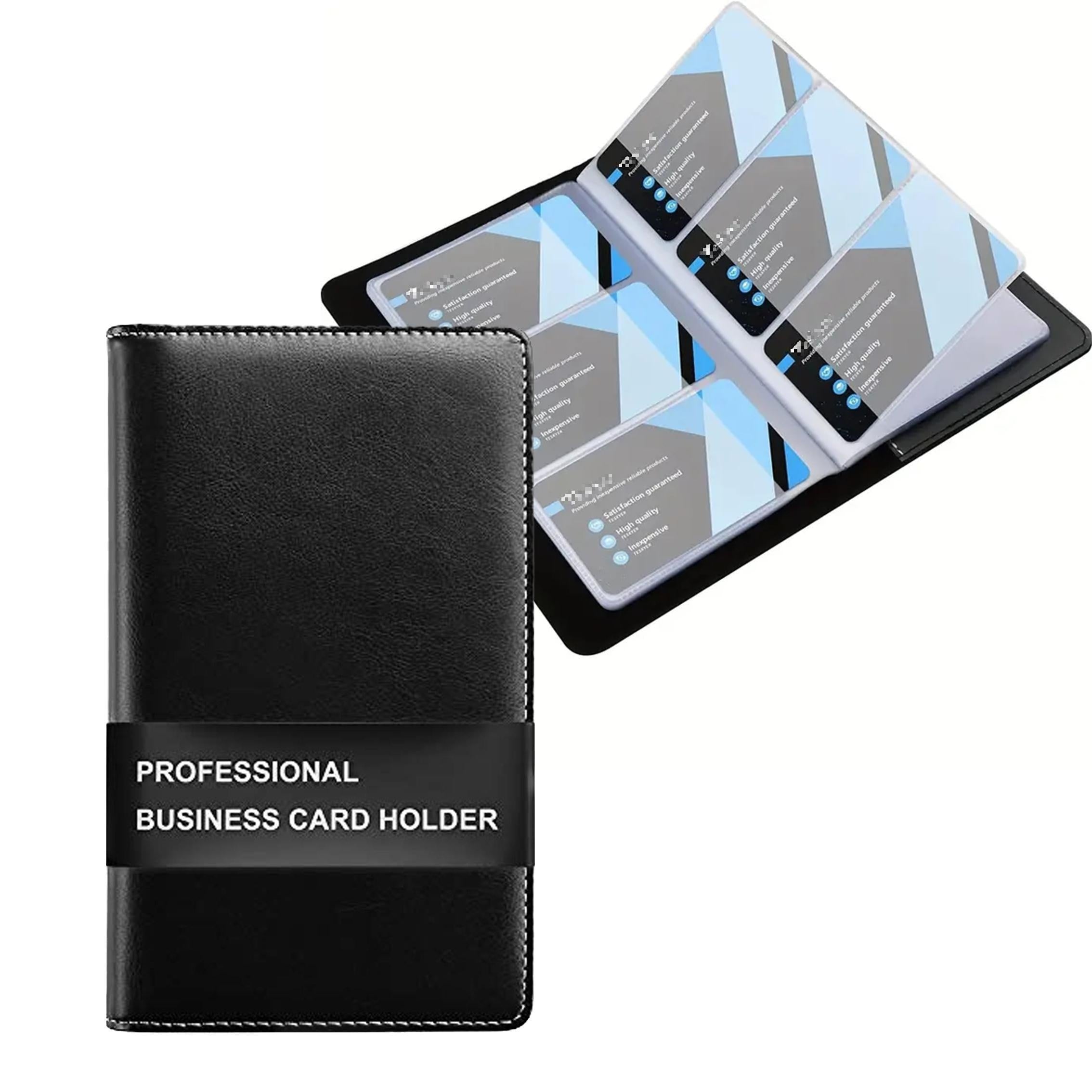 Leather Business Card Holder Book 240 Card Capacity