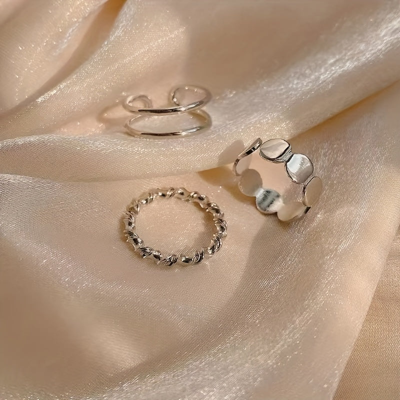 3pcs Adjustable Rings Birthday Holiday Party Gift Set