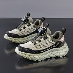 Boy's Chunky Shoes Rotating Buckle Non Slip Sneakers For Outdoor Activities