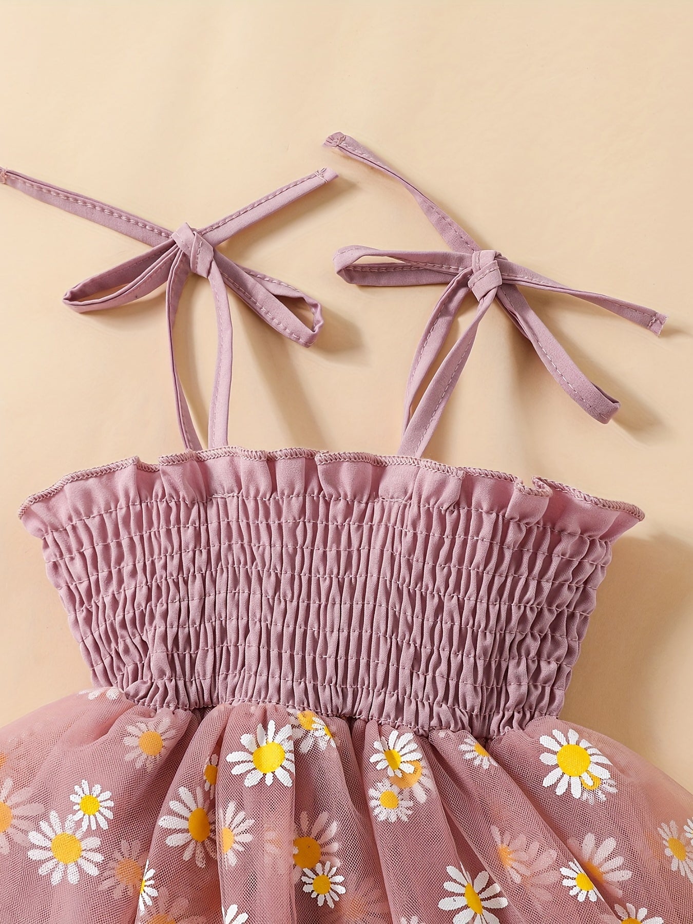 Baby Girls Shirred Mesh Onesie Dress & Headband Set