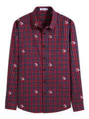 Plaid Print Men's Casual Button Up Long Sleeve Shirt