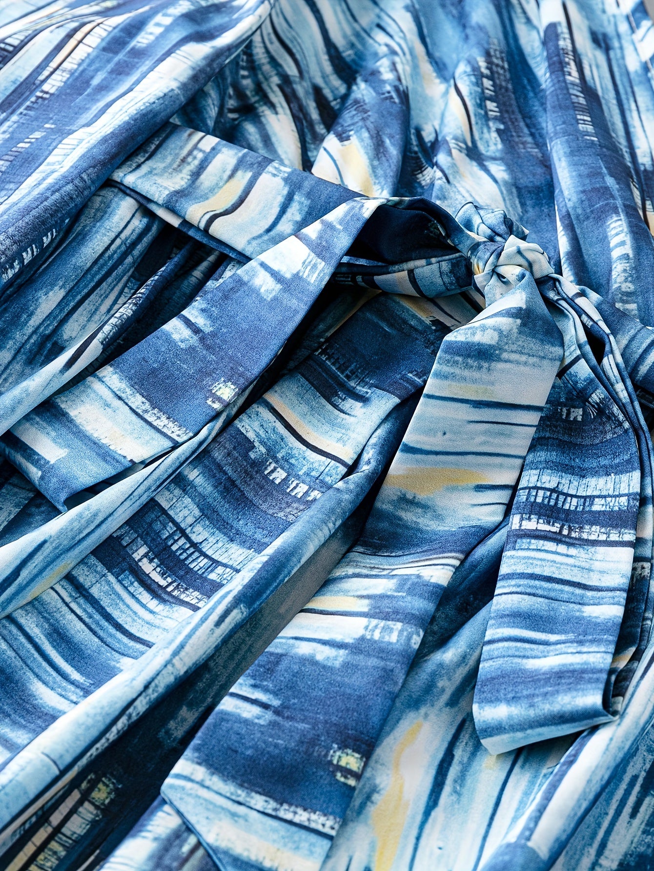 Plus Tie Dye Lantern Sleeve Smock Maxi Dress