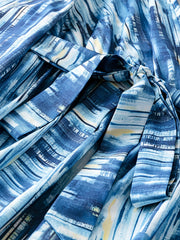 Plus Tie Dye Lantern Sleeve Smock Maxi Dress