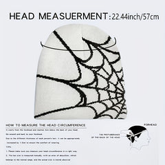 Gothic Spider Web Jacquard Beanie Y2K Unisex Skull Cap