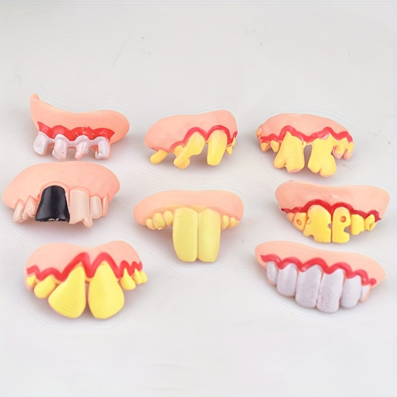 3pc Colorful Prank Dentures Halloween Gags