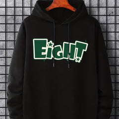 Men's Eight Print Hoodie, Casual Breathable Hooded Sweatshirt