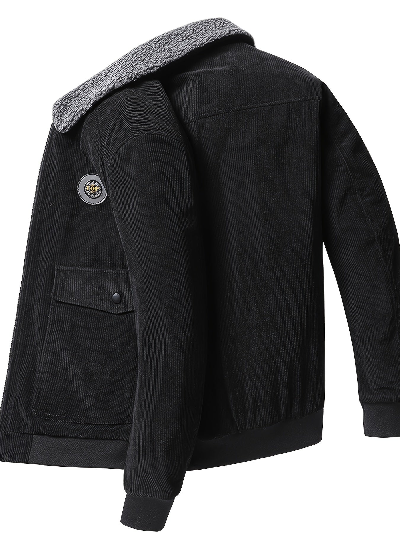 Men's Casual Corduroy Flap Pocket Jacket Coat