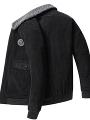 Men's Casual Corduroy Flap Pocket Jacket Coat