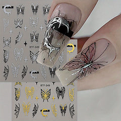 Flower Butterfly Nail Art Stickers Self Adhesive Decals DIY Nail Salons Supplies