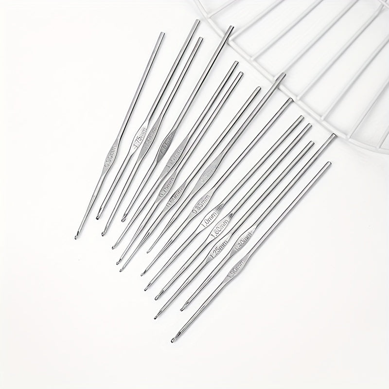 12pcs Metal Iron Crochet Hook Set Single Head Crochet Tool for Diy Knitting