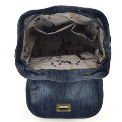 Lady Denim Vintage Backpack Female Casual Travel Bag