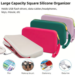 Silicone Storage Electronic Accessories Bag Zipper Carry On Bag