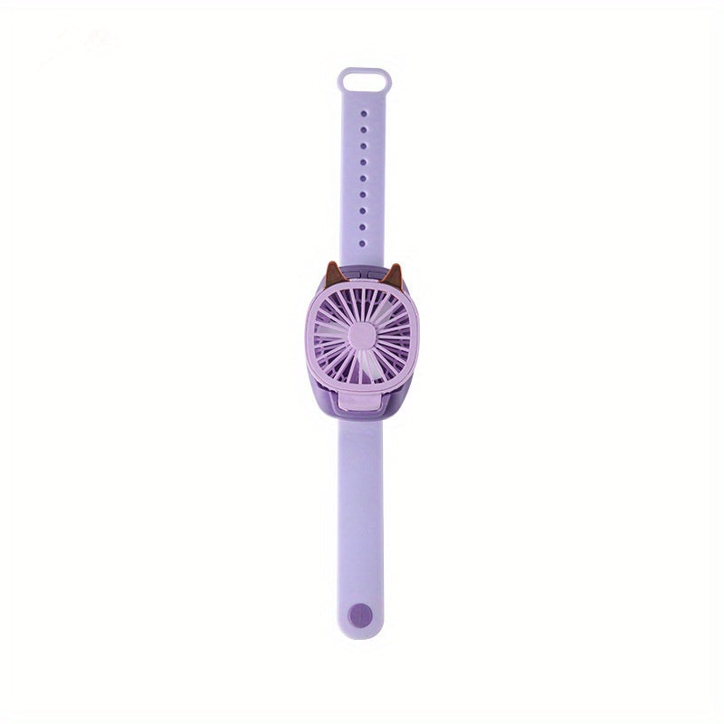 Cartoon Wristband USB Rechargeable Fan For Girls