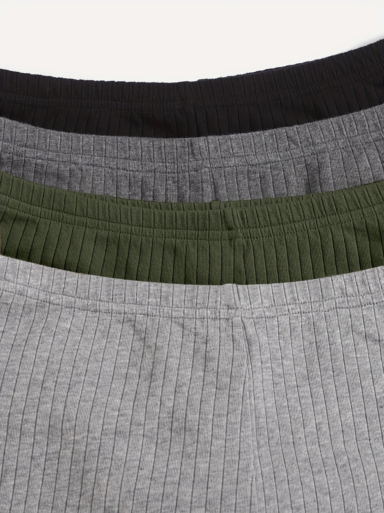 Ribbed Knit Shorts 4 Pack Elastic Waist Women's Clothing
